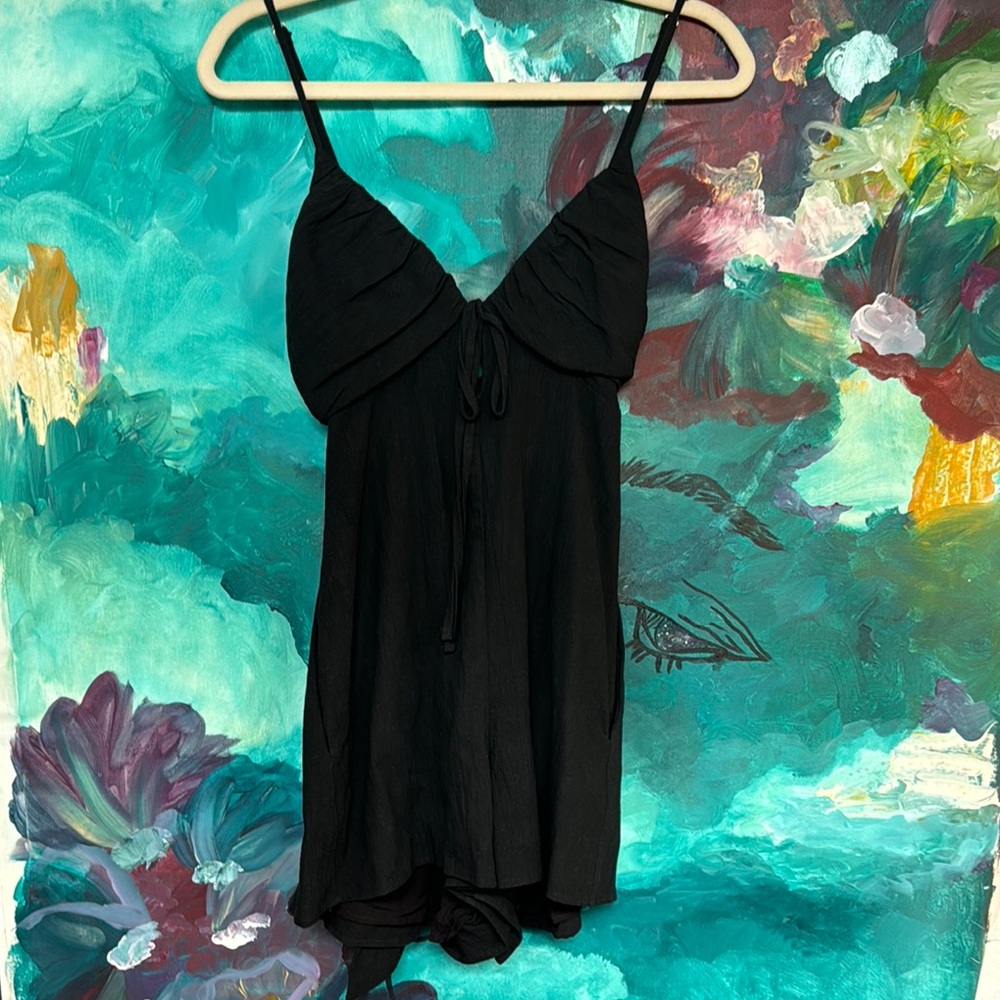 Black Spaghetti Strap Romper
